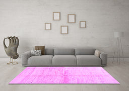 Machine Washable Solid Purple Modern Area Rugs in a Living Room, wshcon1403pur