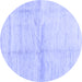 Round Solid Blue Modern Rug, con1403blu