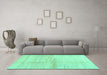 Machine Washable Solid Turquoise Modern Area Rugs in a Living Room,, wshcon1403turq