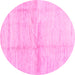 Round Solid Pink Modern Rug, con1403pnk