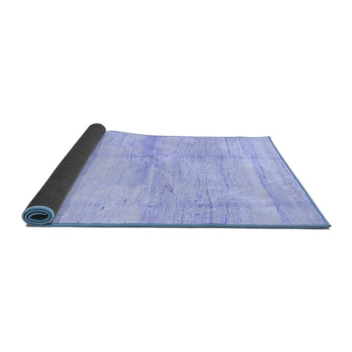 Sideview of Solid Blue Modern Rug, con1403blu