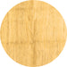 Round Solid Brown Modern Rug, con1403brn