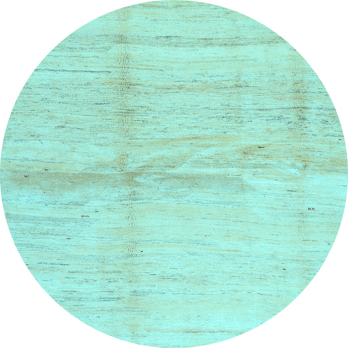 Round Solid Light Blue Modern Rug, con1403lblu