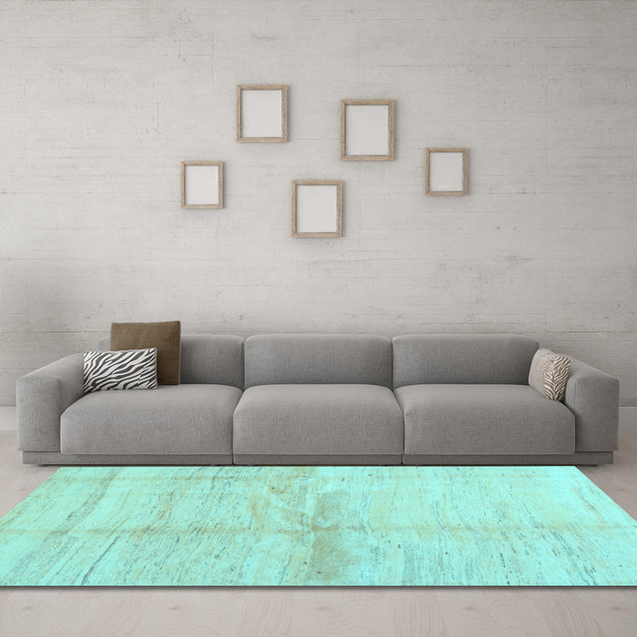 Machine Washable Solid Light Blue Modern Rug in a Living Room, wshcon1403lblu