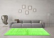 Machine Washable Solid Green Modern Area Rugs in a Living Room,, wshcon1403grn