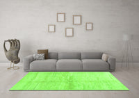 Machine Washable Solid Green Modern Rug, wshcon1403grn