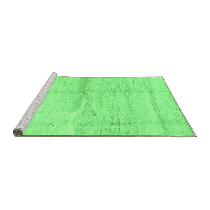 Sideview of Machine Washable Solid Emerald Green Modern Area Rugs, wshcon1403emgrn