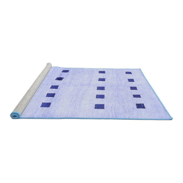 Sideview of Machine Washable Solid Blue Modern Rug, wshcon1404blu