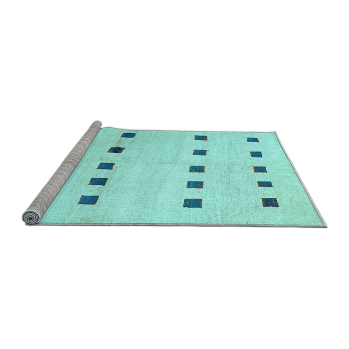 Sideview of Machine Washable Solid Light Blue Modern Rug, wshcon1404lblu