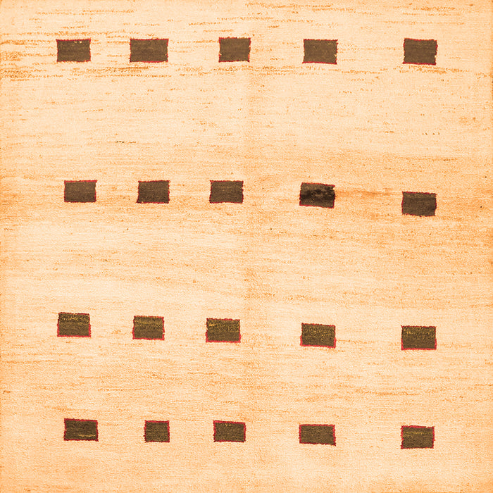 Round Machine Washable Solid Orange Modern Area Rugs, wshcon1404org