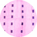 Round Solid Pink Modern Rug, con1404pnk