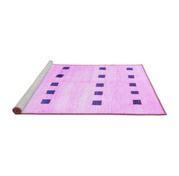 Sideview of Machine Washable Solid Purple Modern Area Rugs, wshcon1404pur
