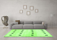 Machine Washable Solid Green Modern Rug, wshcon1404grn