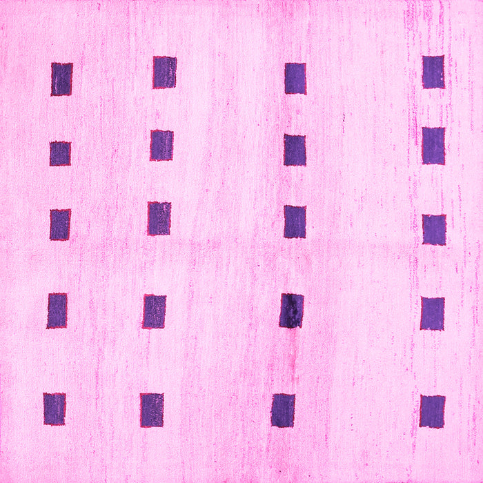 Square Machine Washable Solid Pink Modern Rug, wshcon1404pnk