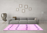 Machine Washable Solid Pink Modern Rug, wshcon1404pnk