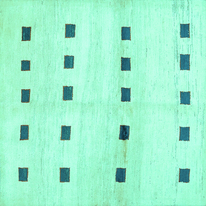 Square Solid Turquoise Modern Rug, con1404turq