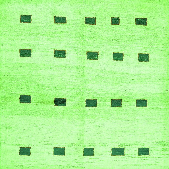 Round Machine Washable Solid Green Modern Area Rugs, wshcon1404grn