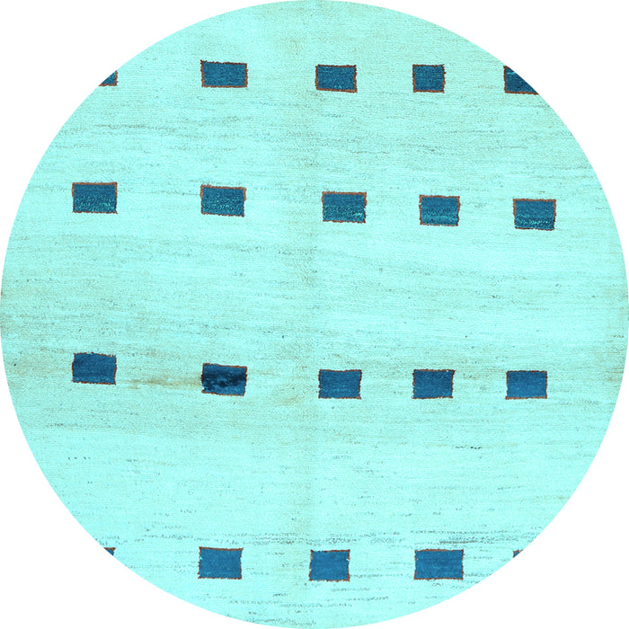 Round Solid Light Blue Modern Rug, con1404lblu