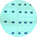 Round Solid Light Blue Modern Rug, con1404lblu