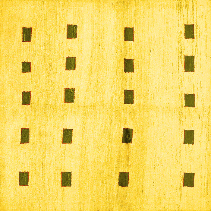 Square Solid Yellow Modern Rug, con1404yw