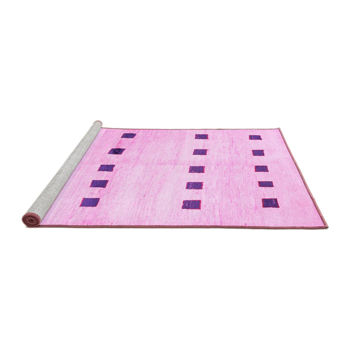 Sideview of Machine Washable Solid Pink Modern Rug, wshcon1404pnk