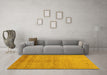 Machine Washable Abstract Yellow Contemporary Rug in a Living Room, wshcon1405yw