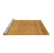 Sideview of Machine Washable Abstract Brown Contemporary Rug, wshcon1405brn