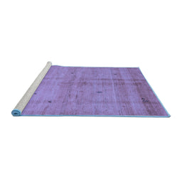 Sideview of Machine Washable Abstract Blue Contemporary Rug, wshcon1405blu