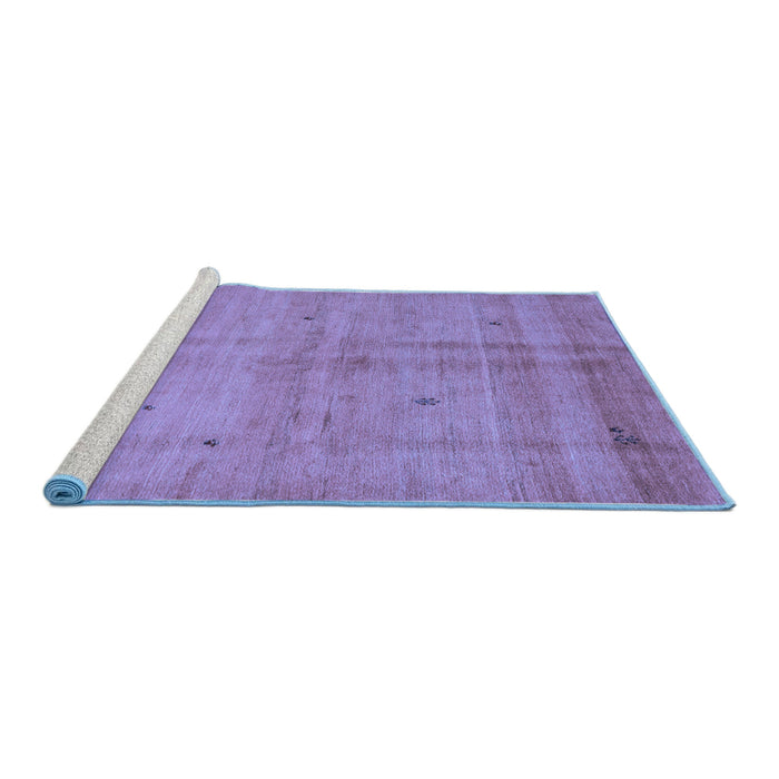 Sideview of Machine Washable Abstract Blue Contemporary Rug, wshcon1405blu