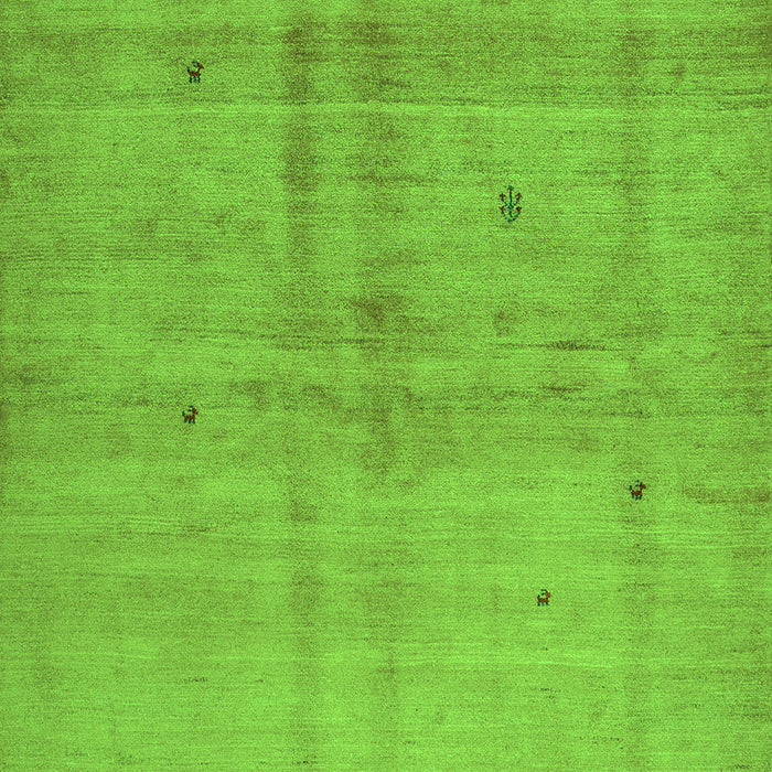 Serging Thickness of Machine Washable Abstract Green Contemporary Area Rugs, wshcon1405grn