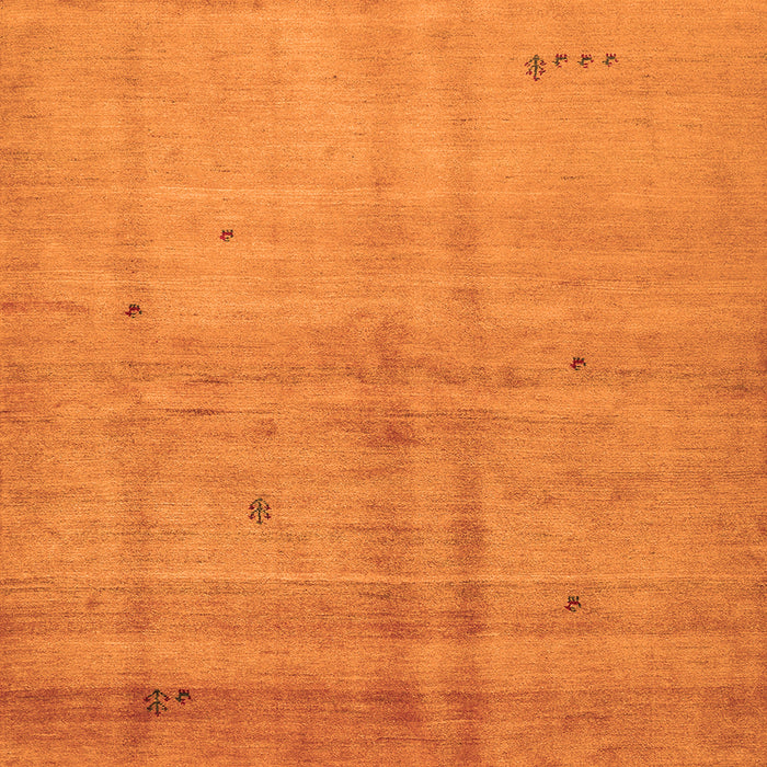 Round Machine Washable Abstract Orange Contemporary Area Rugs, wshcon1405org