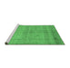 Sideview of Machine Washable Abstract Emerald Green Contemporary Area Rugs, wshcon1405emgrn