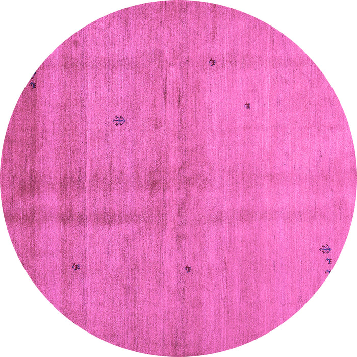 Round Abstract Purple Contemporary Rug, con1405pur