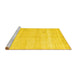 Sideview of Machine Washable Solid Yellow Modern Rug, wshcon1406yw