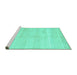 Sideview of Machine Washable Solid Turquoise Modern Area Rugs, wshcon1406turq