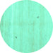 Round Solid Turquoise Modern Rug, con1406turq