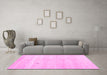 Machine Washable Solid Pink Modern Rug in a Living Room, wshcon1406pnk