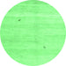 Round Solid Emerald Green Modern Rug, con1406emgrn