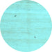 Round Solid Light Blue Modern Rug, con1406lblu