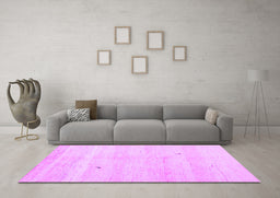 Machine Washable Solid Purple Modern Area Rugs in a Living Room, wshcon1406pur