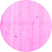 Round Solid Pink Modern Rug, con1406pnk