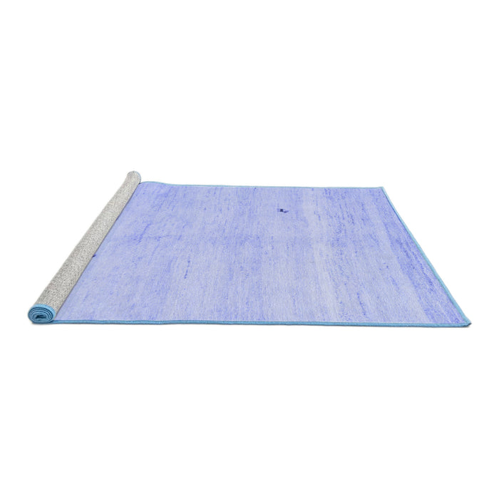 Sideview of Machine Washable Solid Blue Modern Rug, wshcon1406blu