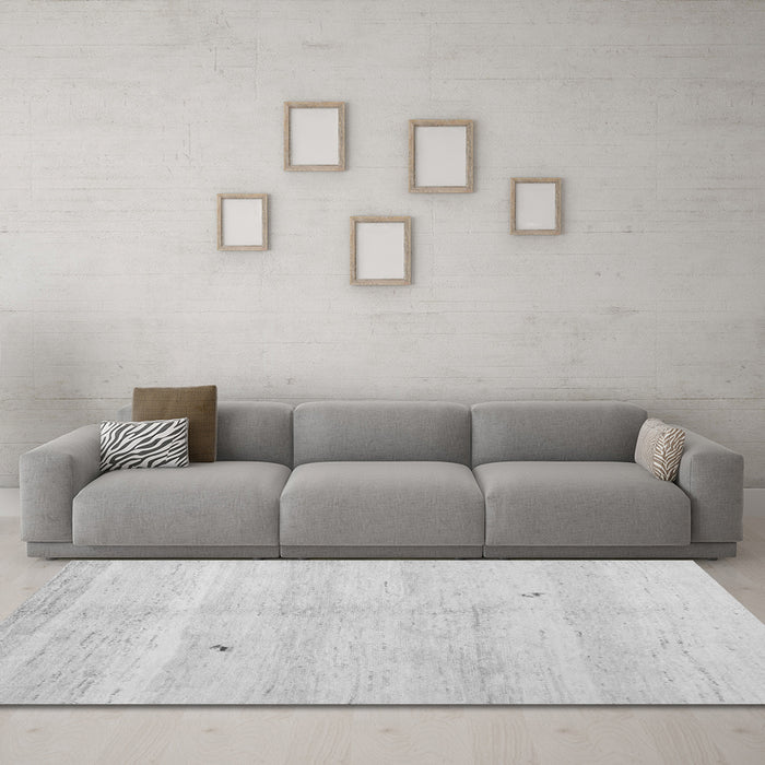 Machine Washable Solid Gray Modern Rug in a Living Room,, wshcon1406gry