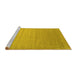 Sideview of Machine Washable Abstract Yellow Contemporary Rug, wshcon1407yw