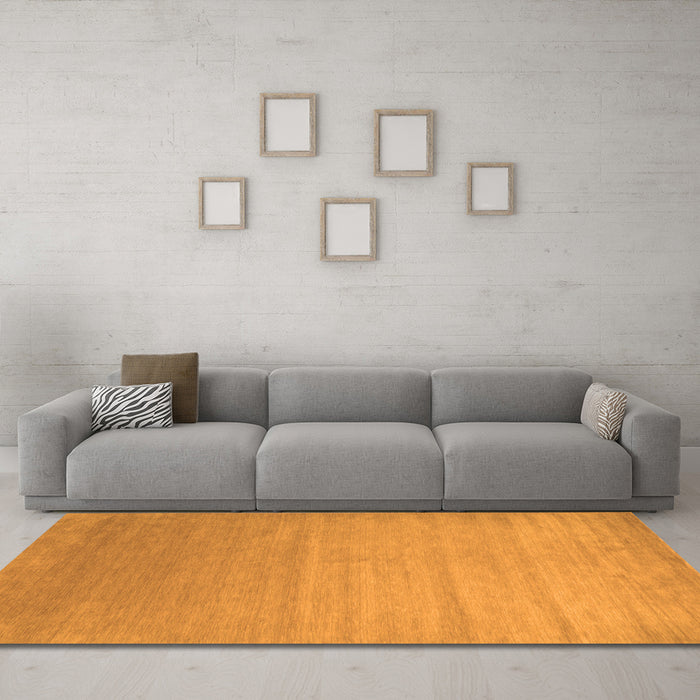 Machine Washable Abstract Orange Contemporary Area Rugs in a Living Room, wshcon1407org