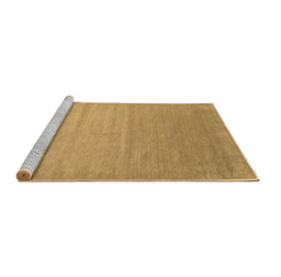 Sideview of Machine Washable Abstract Brown Contemporary Rug, wshcon1407brn