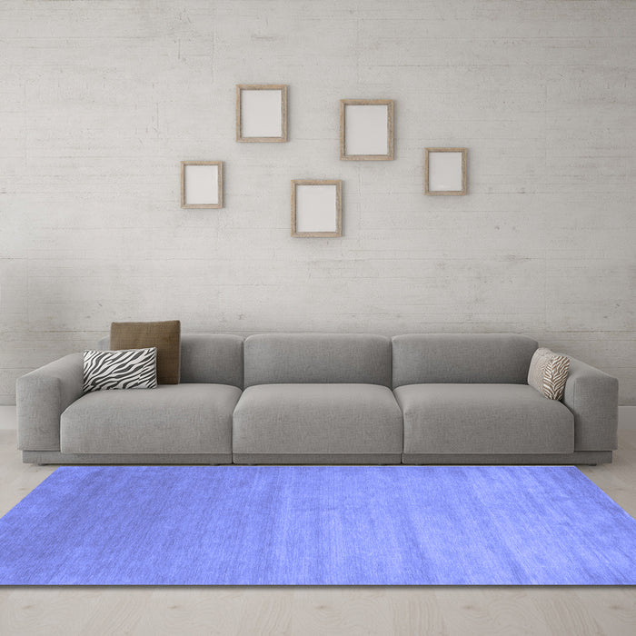 Machine Washable Abstract Blue Contemporary Rug in a Living Room, wshcon1407blu