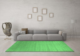 Machine Washable Abstract Emerald Green Contemporary Area Rugs in a Living Room,, wshcon1407emgrn