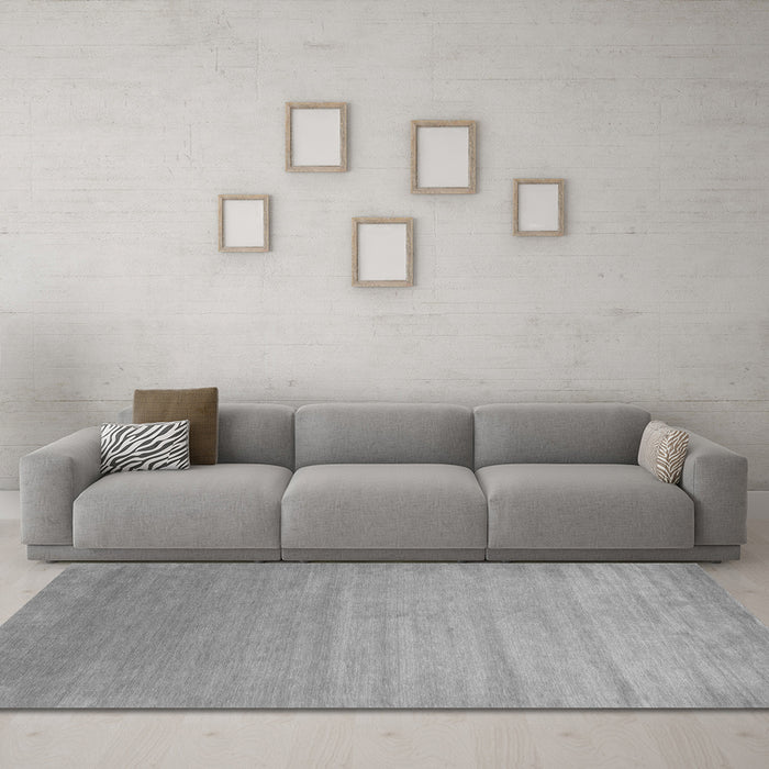 Machine Washable Abstract Gray Contemporary Rug in a Living Room,, wshcon1407gry