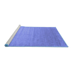 Sideview of Machine Washable Abstract Blue Contemporary Rug, wshcon1407blu